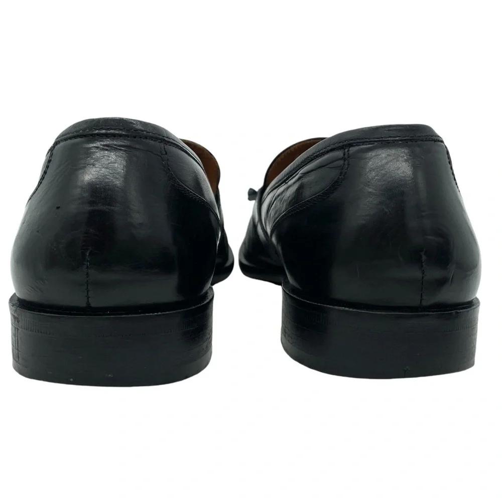 Bostonian Black Leather Classic Tassel Loafers Dress Shoes
